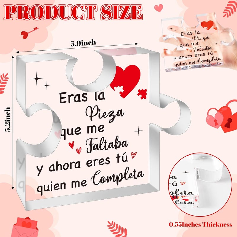 Yopyame Romantic Gifts for Girlfriend - Spanish Acrylic Puzzle Plaque for Girlfriend Christmas Gift Anniversary Valentine's Day Acrylic Keepsake Paperweight Gift for Her to My Girlfriend Birthday Gift - Image 2